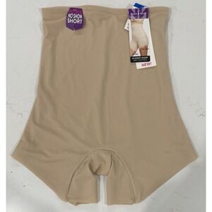 Naomi & Nicole Women's size XL No Rub No Show Beige Short High Waist Control NWT